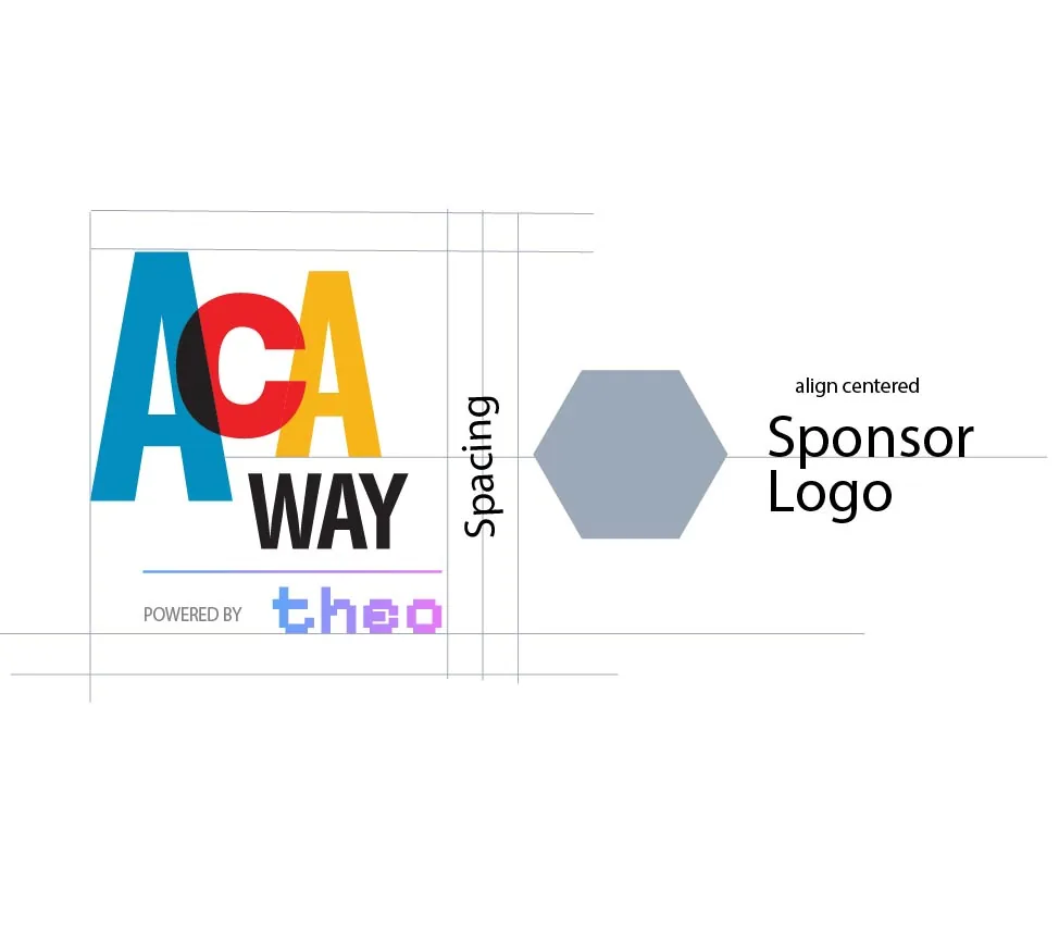 ACA WAY co-branded logo spacing and alignment guide